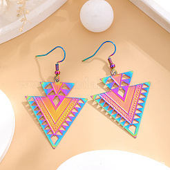 Серьги-подвески с полыми треугольниками из нержавеющей стали 304&nbsp;FS-WGEC278-01