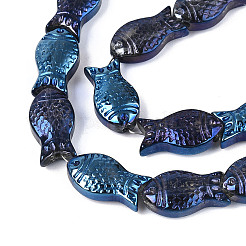 Прозрачность гальванизированные стеклянные бусины нити&nbsp;GLAA-T023-40B-06