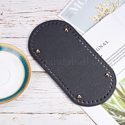 Искусственная кожа овальное длинное дно для вязания сумки&nbsp;FIND-WH0032-01A-1