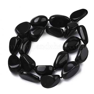 Натуральный черный камень бисер нитей&nbsp;G-L650-D01-01-1