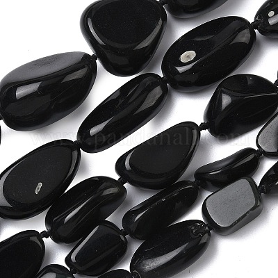 Натуральный черный камень бисер нитей&nbsp;G-L650-D01-01-1