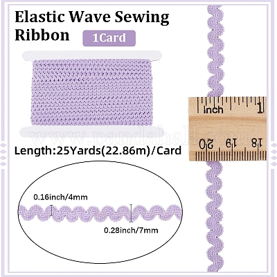 25 ярд полиэстеровой эластичной волнистой ленты для отделки бахромой&nbsp;SRIB-GF0001-40B-1