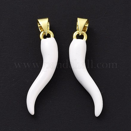 Подвески из латуни с покрытием из эмали KK-C008-19G-03-1