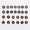 Initial Letter A~Z Alphabet Enamel Charms, Flat Round Disc Double Sided Charms, Black, 14x12x2mm, Hole: 1.5mm, 26pcs/set