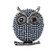 Owl Alloy Brooches for Backpack Clothes, with Plastic Pearl, Steel Blue, 39.5x33.5mm