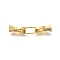 Rack Plating Brass Fold Over Clasps, Long-Lasting Plated, Lead Free & Cadmium Free, Real 18K Gold Plated, 33.5mm