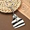 Cowhide Leather & Alloy Keychain, with Alloy Rings, Old Lace, 10.6cm, Pendant: 30~52mm
