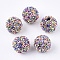 Acrylic Beads, Glitter Beads,with Sequins/Paillette, Round, Colorful, 19.5~20x19mm, Hole: 2.5mm