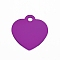 Aluminum Blank Pendants, Heart, Purple, 35x31.5x1mm, Hole: 4mm, 10pcs/bag