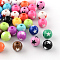 Star Pattern Opaque Acrylic Beads, Round, Mixed Color, 19~20x18mm, Hole: 3mm
