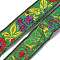 5M Ethnic Style Embroidery Polyester Ribbons, Jacquard Ribbon, Garment Accessories, Floral Pattern, Green, 1-1/8 inch(30mm), about 5.47 Yards(5m)/Set