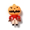 Halloween PVC Plastic Cartoon Big Pendants, for DIY Keychain Making, Pumpkin Charm, Red, 56x31x19mm, Hole: 3.2mm
