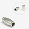 Tarnish Resistant 304 Stainless Steel Magnetic Clasps with Glue-in Ends, Barrel, 16x8mm, Hole: 4mm