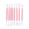 8Pcs Plastic Double Heads Modeling Clay Sculpting Tools Set, for Children DIY Pottery Clay Craft Supplies, Pink, 14.4~15.6x0.8~1.6cm, 8pcs/set