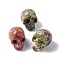 Halloween Natural Sesame Jasper Home Display Decorations, Skull, 51x29x36mm