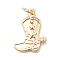 Brass Pendants, Boot Charms, with Jump Ring, Real 18K Gold Plated, 16.5x12x2.5mm, Hole: 3.5mm