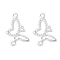 Brass Filigree Connector Charms, Cadmium Free & Lead Free, Butterfly, 925 Sterling Silver Plated, 12x8x0.5mm, Hole: 1.2mm