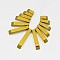 Rectangle Non-magnetic Synthetic Hematite Beads Strands, Graduated Fan Pendants, Focal Beads, Golden Plated, 12~30x4x4mm, Hole: 1mm, about 13pcs/strand, 1.96 inch
