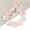 Natural Rose Quartz Beads Strands, Faceted, Heart, 14.5~15x15~15.5x5.5~6mm, Hole: 1mm, about 10pcs/strand, 5.51~5.71''(14~14.5cm)
