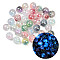 Luminous Transparent Resin Inner Flower Beads, Round, Glow in the Dark, with Glitter Powder, Mixed Color, 12mm, Hole: 1.8mm