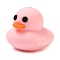 Duck Food Grade Silicone Focal Beads, DIY Necklaces Making, Pink, 23x25x28.5mm, Hole: 2.5mm