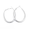 Tarnish Resistant 201 Stainless Steel Teardrop Hoop Earrings for Women, with 304 Stainless Steel Pins, Stainless Steel Color, 46x34.5x4mm, Pin: 0.7mm