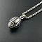 Vintage Punk Style American Football 304 Stainless Steel Pendant Necklaces, Antique Silver