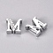 Alloy Slide Charms, with Crystal Rhinestone, Letter, Platinum, Letter.M, M: 11.5x12x4.5mm, Hole: 1.5x8mm