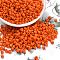 Glass Seed Beads, Opaque Colours Seed, Small Craft Beads for DIY Jewelry Making, Round, Dark Orange, 6/0, 4mm, Hole:1.5mm, about 4500pcs/pound
