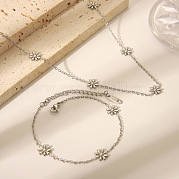 Элегантные комплекты цепочек и браслетов из нержавеющей стали 304 для женщин EE7355-4