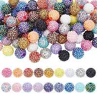85 шт. 17 вида бусин из смоляных стразов с акриловыми круглыми бусинами внутри&nbsp;RESI-PH0002-11