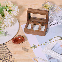 Деревянная шкатулка для парных колец&nbsp;OBOX-WH0019-03B