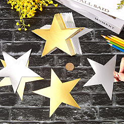 48 шт. 2-х цветная бумажные блестящие звезды для украшения стены&nbsp;AJEW-SP0001-16B