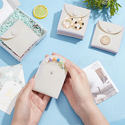 Бархатные мешочки с клапаном для ювелирных изделий с кнопкой&nbsp;LS-TP-WH0007-10A