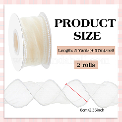 5 ярд ленты из органзы с пластиковой жемчужиной по краю&nbsp;OCOR-WH0101-185F