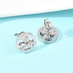 Серьги-гвоздики из нержавеющей стали 304 в форме цветка&nbsp;EJEW-H175-01P