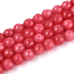 Окрашенные природные белый нефрит бисер пряди&nbsp;G-T139-6mm-60-10