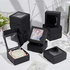 Складные креативные почтовые коробки из крафт-бумаги с видимым окном&nbsp;CON-WH0113-08B-01