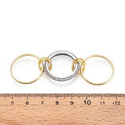 Латунные микро проложить пальцев кольца кубического циркония&nbsp;RJEW-D325-01PG-07