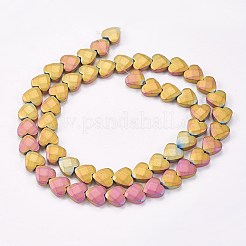 Гальванизировать немагнитных синтетический гематит бисер пряди&nbsp;G-P367-I