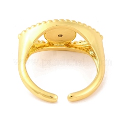 Открытые манжеты из латуни с микропаве и прозрачным фианитом RJEW-U009-12G