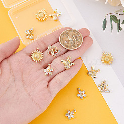 12 шт. 4 стиля латунных подвесок с кубическим цирконием&nbsp;KK-GA0001-75