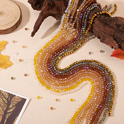 10 нить 10 цвета гальванические стеклянные бусины нити&nbsp;EGLA-TA0013-25