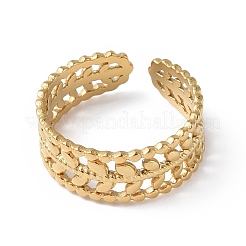 Ионное покрытие (ip) 304 нержавеющая сталь лиственная ветвь открытое кольцо-манжета для женщин&nbsp;LS-RJEW-C046-02G