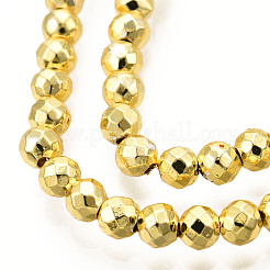 Гальванизировать немагнитных синтетический гематит нитей бисера&nbsp;G-Q465-16G