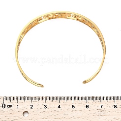 Браслет-манжета из нержавеющей стали Lotus 304 для женщин&nbsp;BJEW-M112-01G