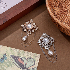 2 шт. 2-цветные броши с бахромой из искусственного жемчуга&nbsp;JEWB-NB00002