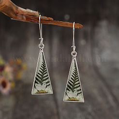 Серьги-подвески из сплава с эпоксидной смолой и принтами.&nbsp;FS-WG26850-01