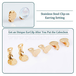 20 шт. ионное покрытие (IP) из нержавеющей стали 304 для сережек-клипс&nbsp;STAS-UN0044-04