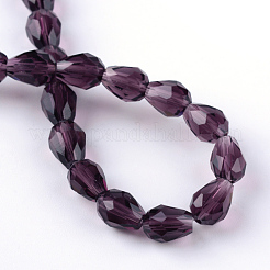 Прозрачные стеклянные бусины&nbsp;GLAA-R024-6x8mm-09